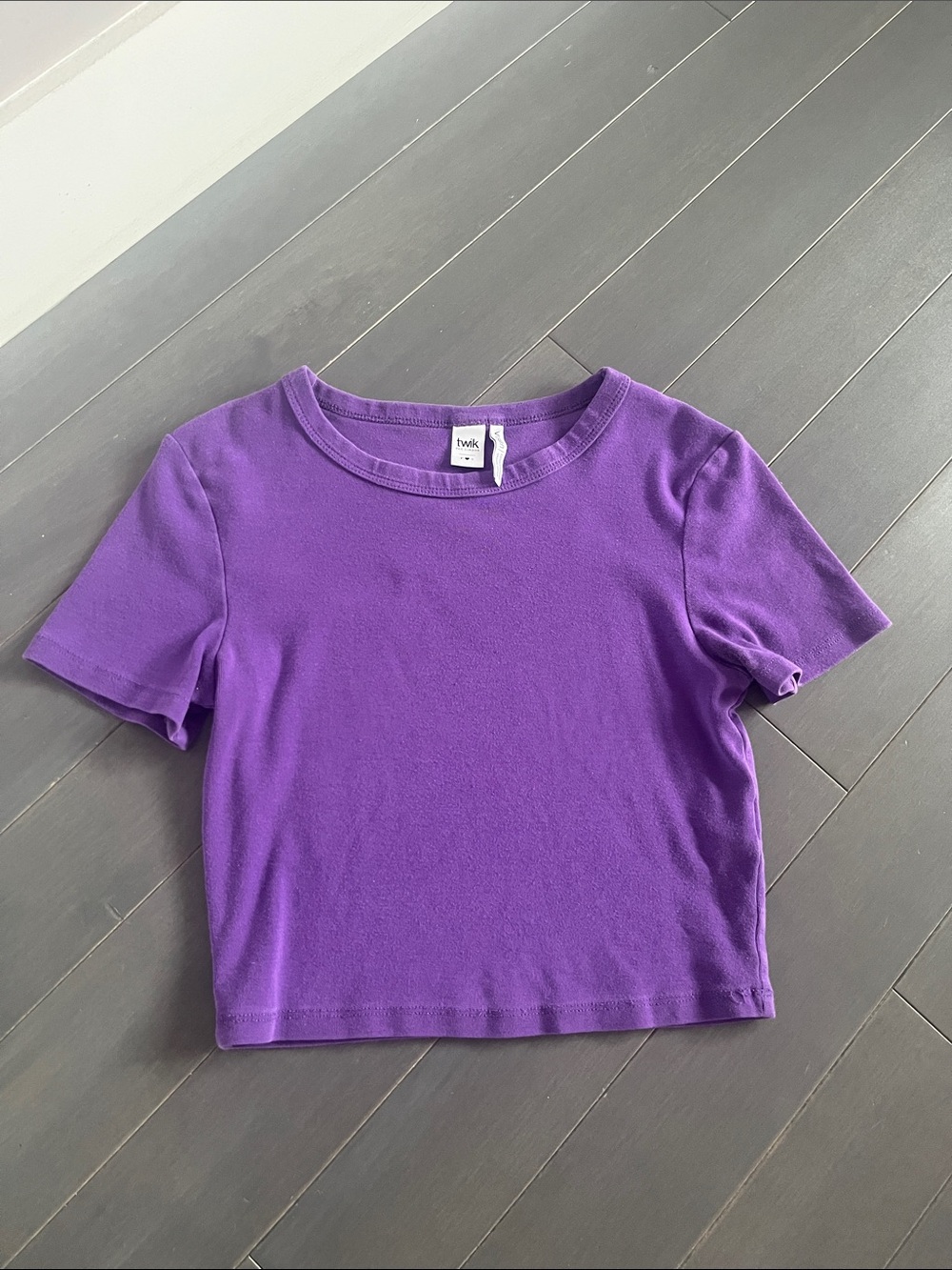 Purple  Short Sleeve Cropped